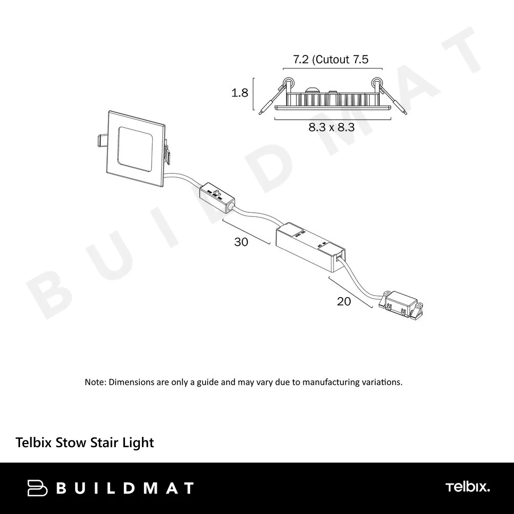 Telbix Stow Square Stair Light 3CCT Silver - Image 4