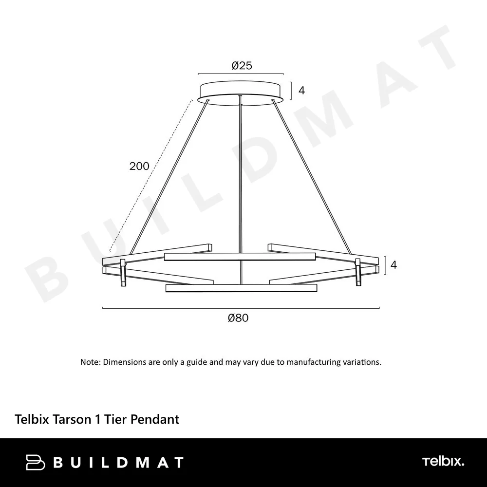 Telbix Tarson 1 Tier Pendant Black - Image 6