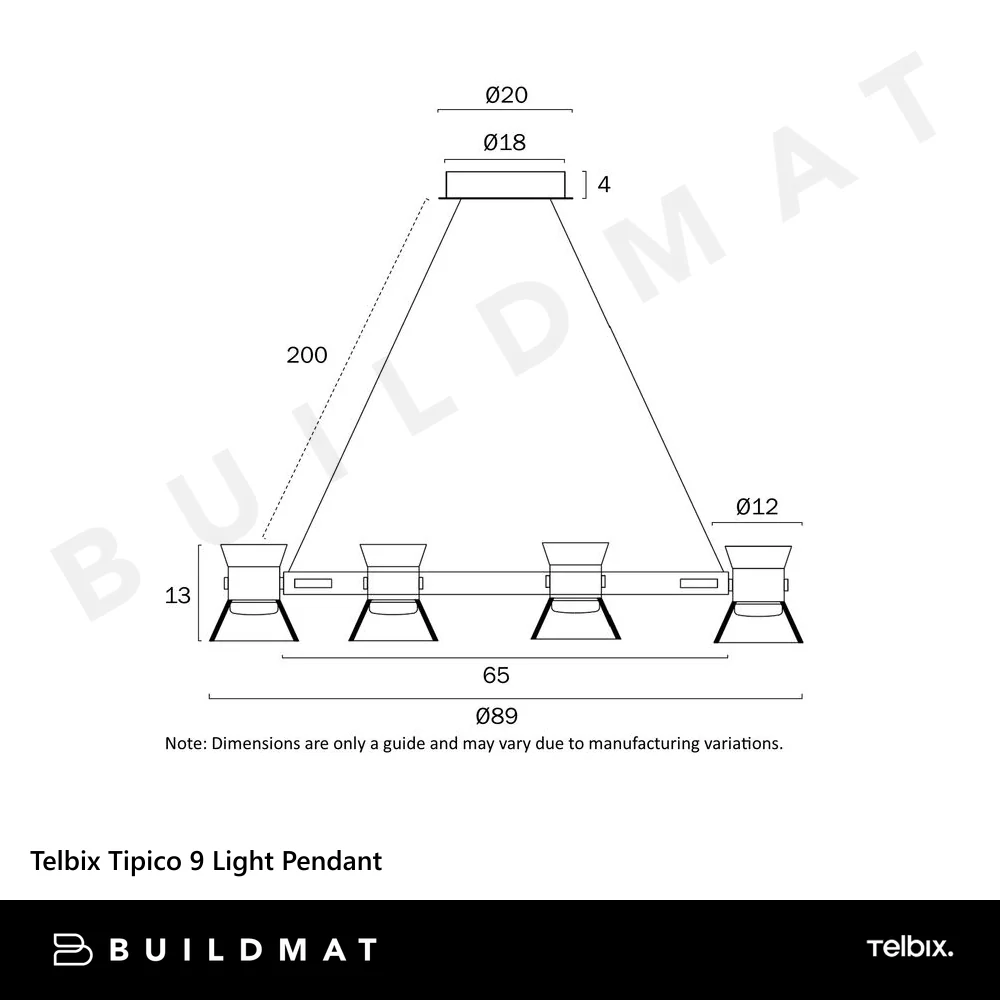 Telbix Tipico 9 Light Pendant Gunmetal - Image 6
