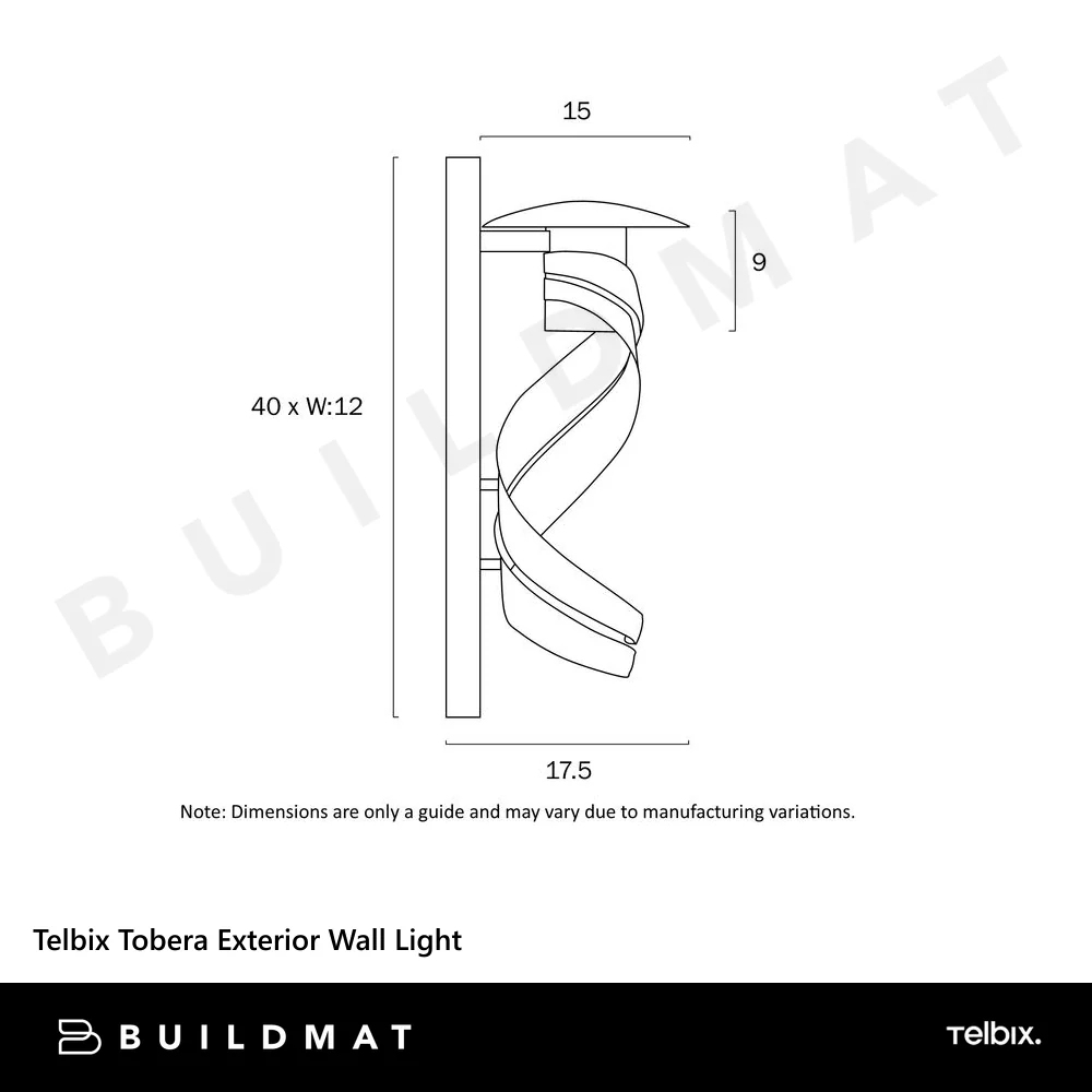 Telbix Tobera Exterior Wall Light Brass - Image 4