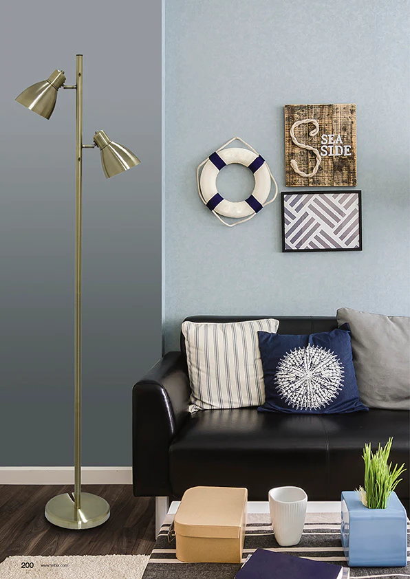 Telbix Torres 2 Floor Lamp Antique Brass - Image 2