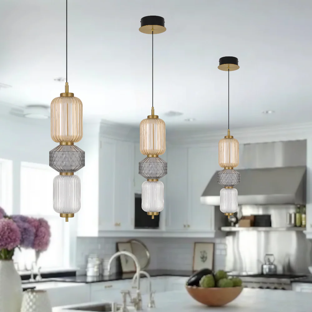 Telbix Torso 3 Light Pendant Brass - Image 2