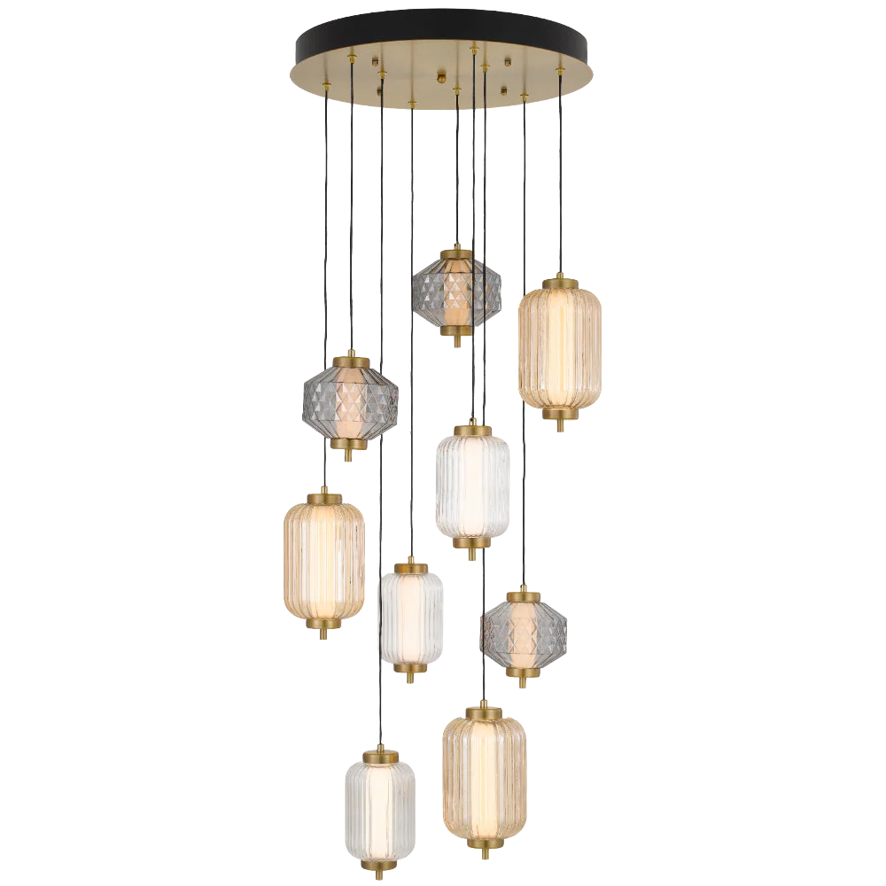 Telbix Torso 9 Light Pendant Brass - Image 3