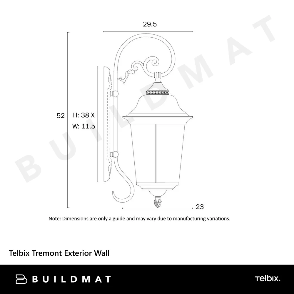 Telbix Tremont Exterior Wall Bracket Black - Image 5
