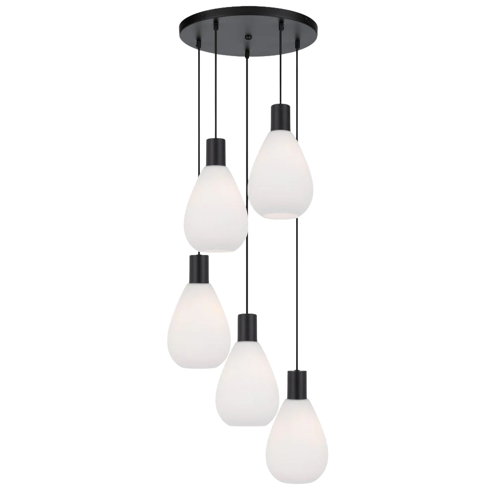Telbix Tresor 5 Lights Pendant Black Opal Matt - Image 6