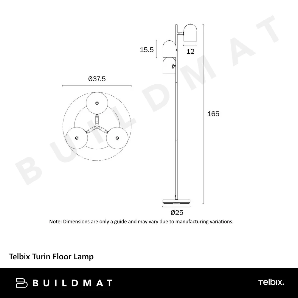 Telbix Turin Floor Lamp Black - Image 5