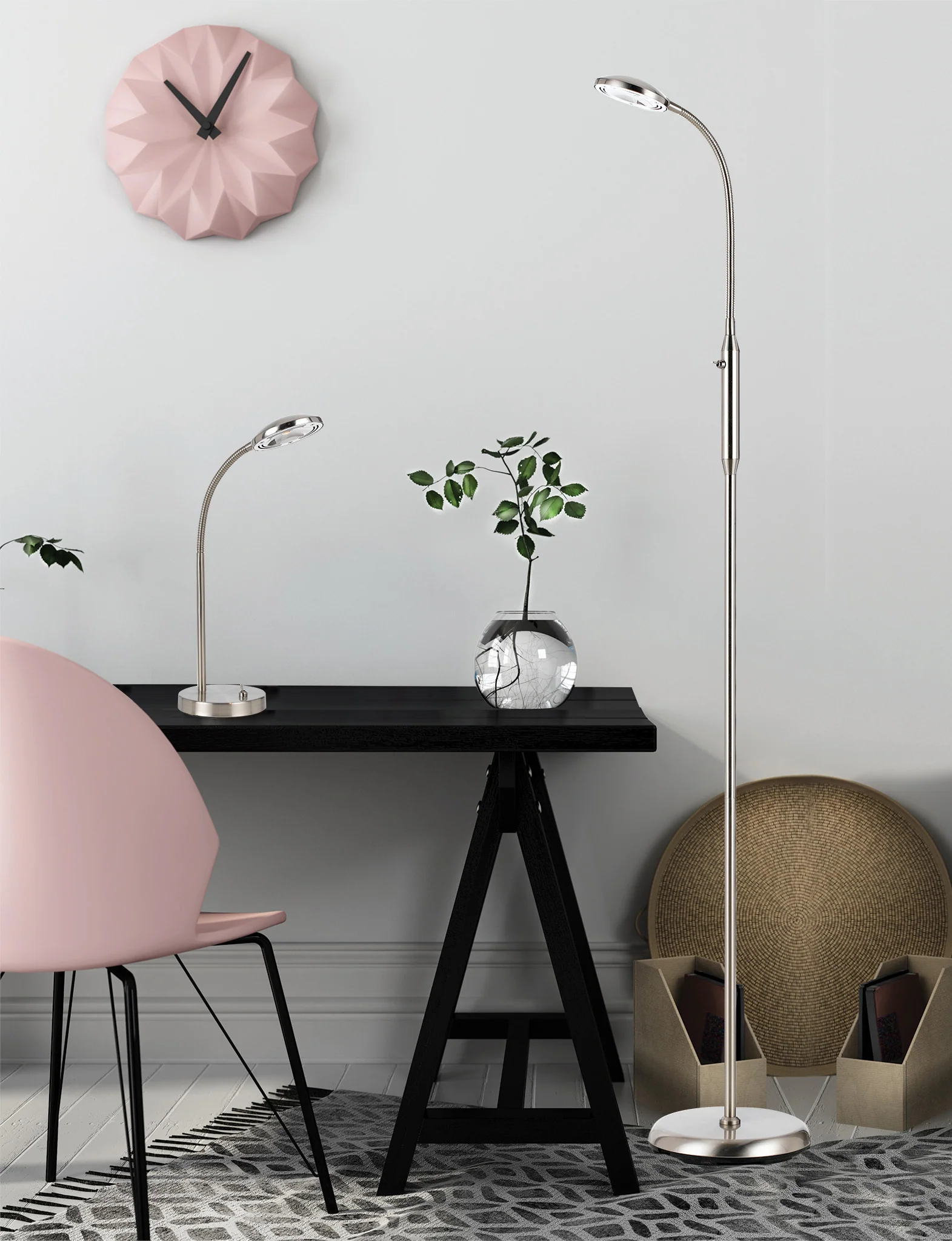 Telbix Tyler Led Floor Lamp Nickel - Image 2