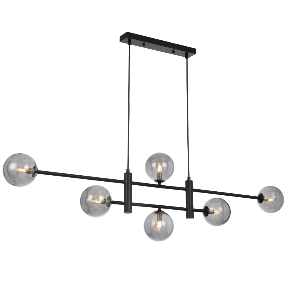Telbix Tyson 6 Light Pendant Black Smoke - Image 4
