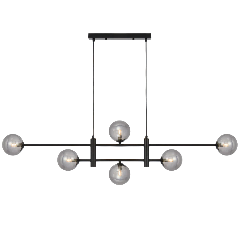 Telbix Tyson 6 Light Pendant Black Smoke - Image 6