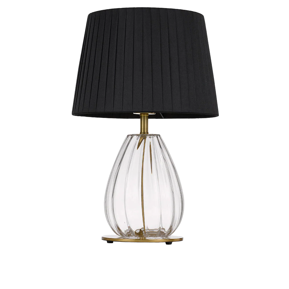 Telbix Veana Table Lamp Antique Gold Clear Black - Image 3