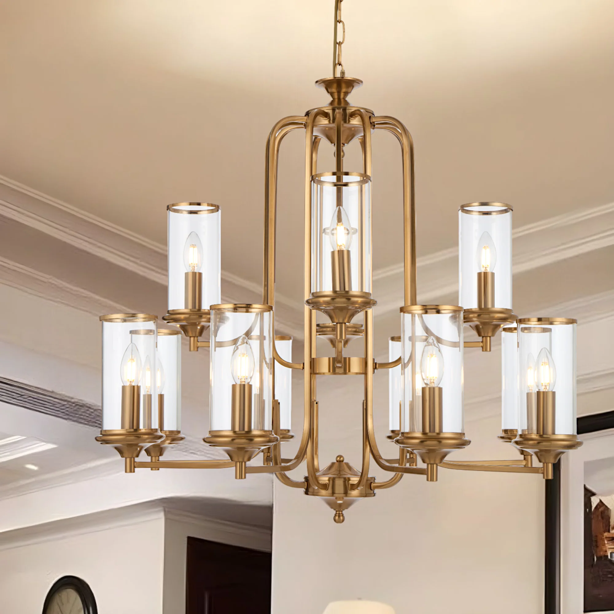 Telbix Velden 8 Plus 4 Light Pendant Copper - Image 2