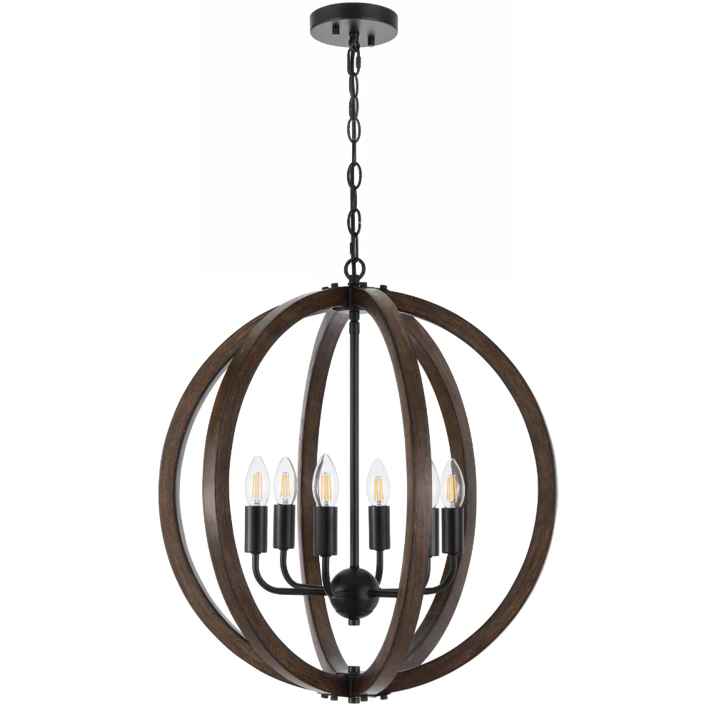 Telbix Vestal 6 Light Pendant Black - Image 5
