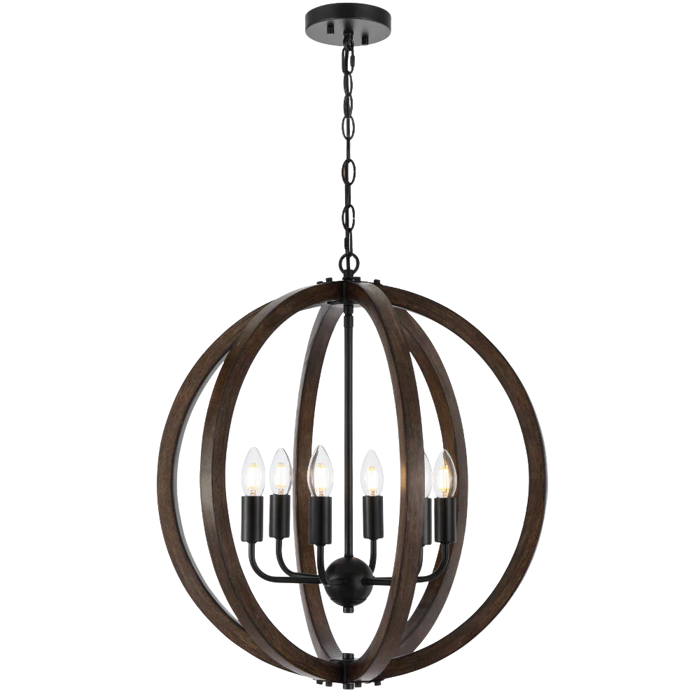 Telbix Vestal 6 Light Pendant Black - Image 7