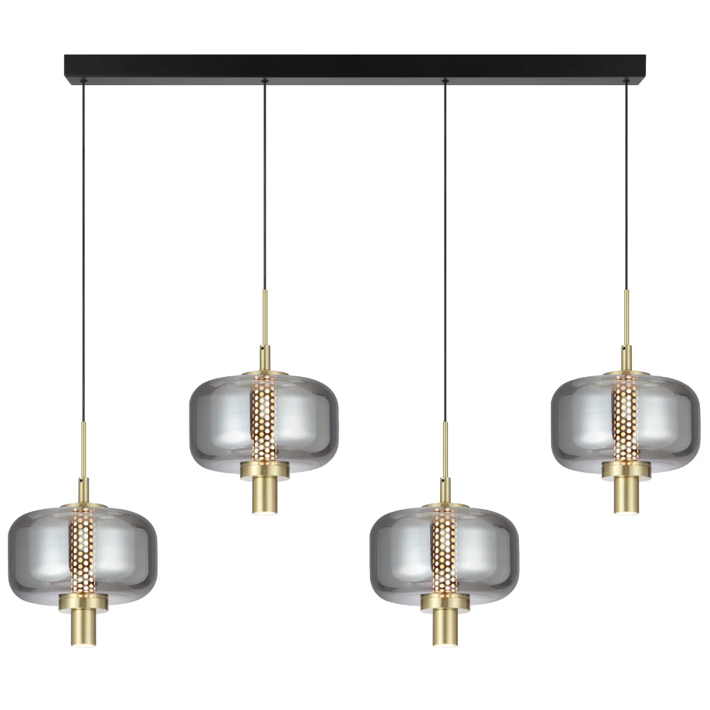 Telbix Volen 4 Light Bar Pendant Black - Image 2