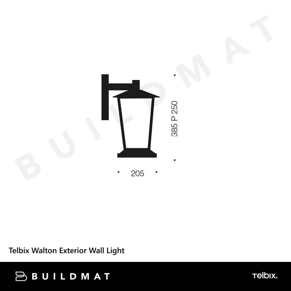 Telbix Walton Exterior Wall Light Black - Image 4