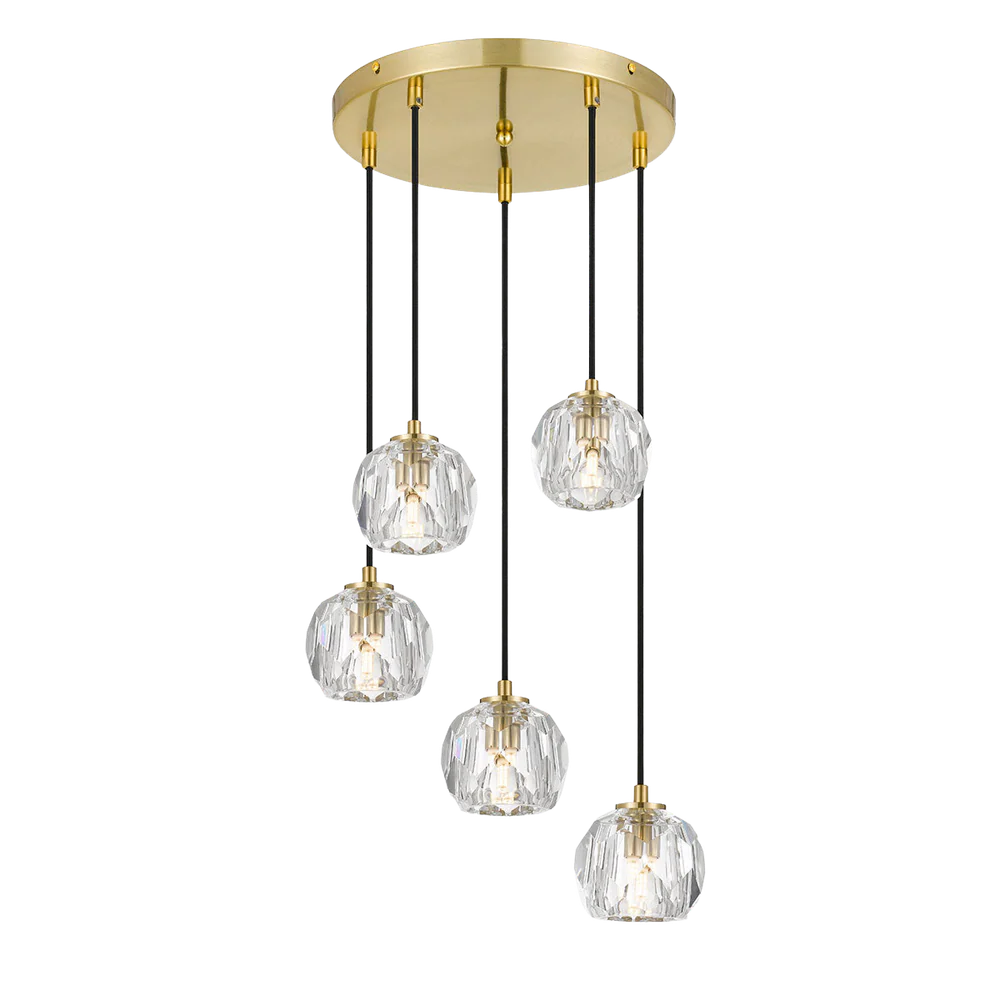Telbix Zaha 5 Pendant Antique Gold