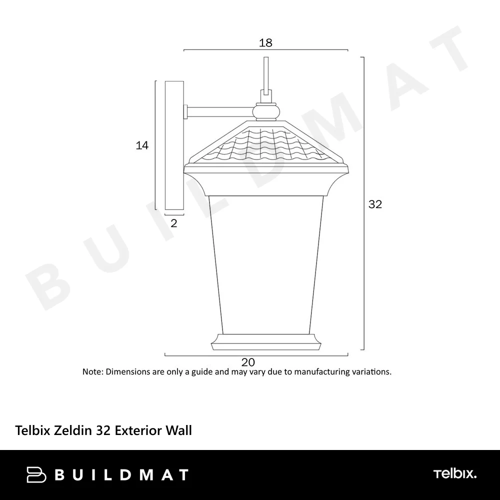 Telbix Zeldin 32 Exterior Wall Bracket Black - Image 6