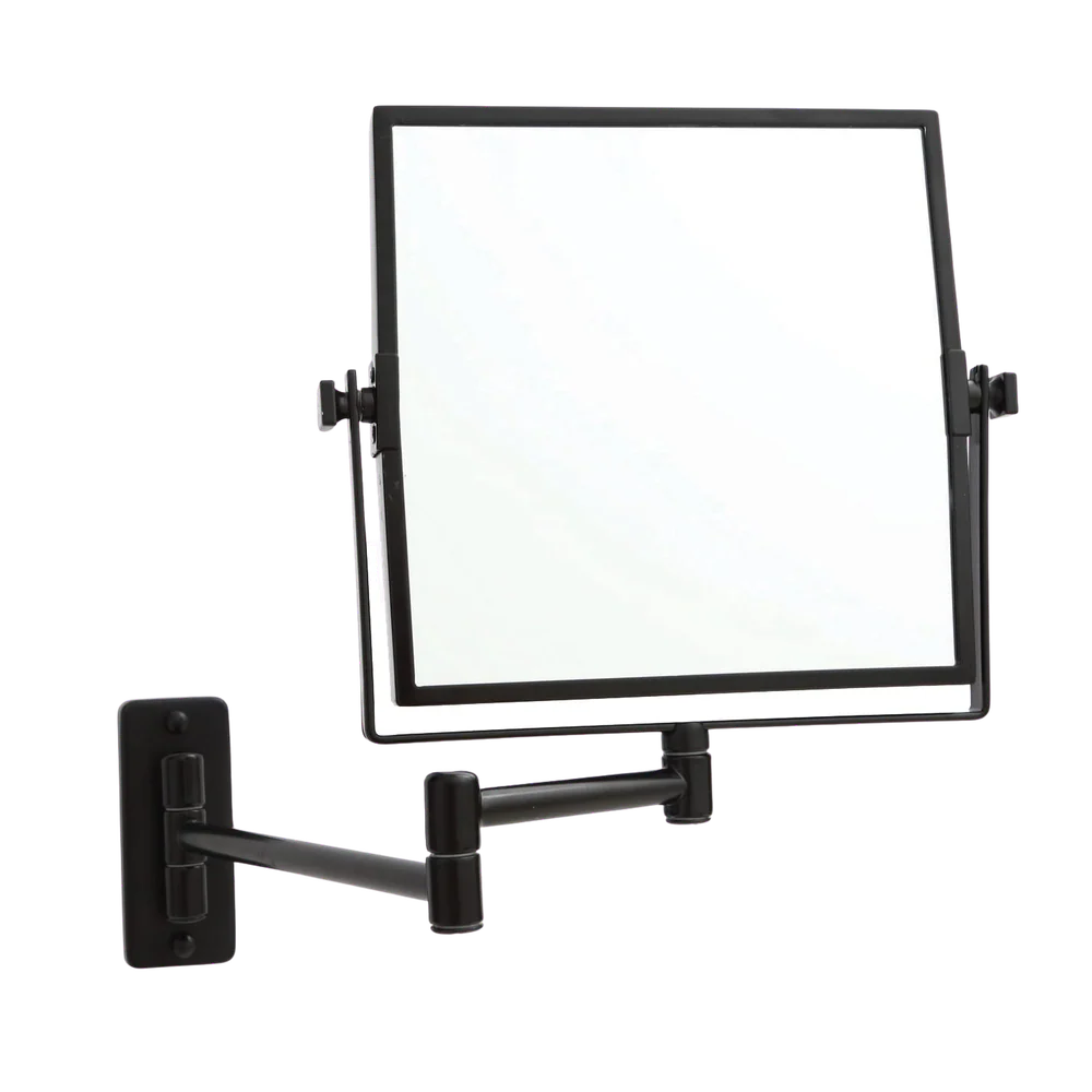 Thermogroup Ablaze 1 & 5x Magnification Wall Mounted Square Shaving Mirror 200mm Square Black