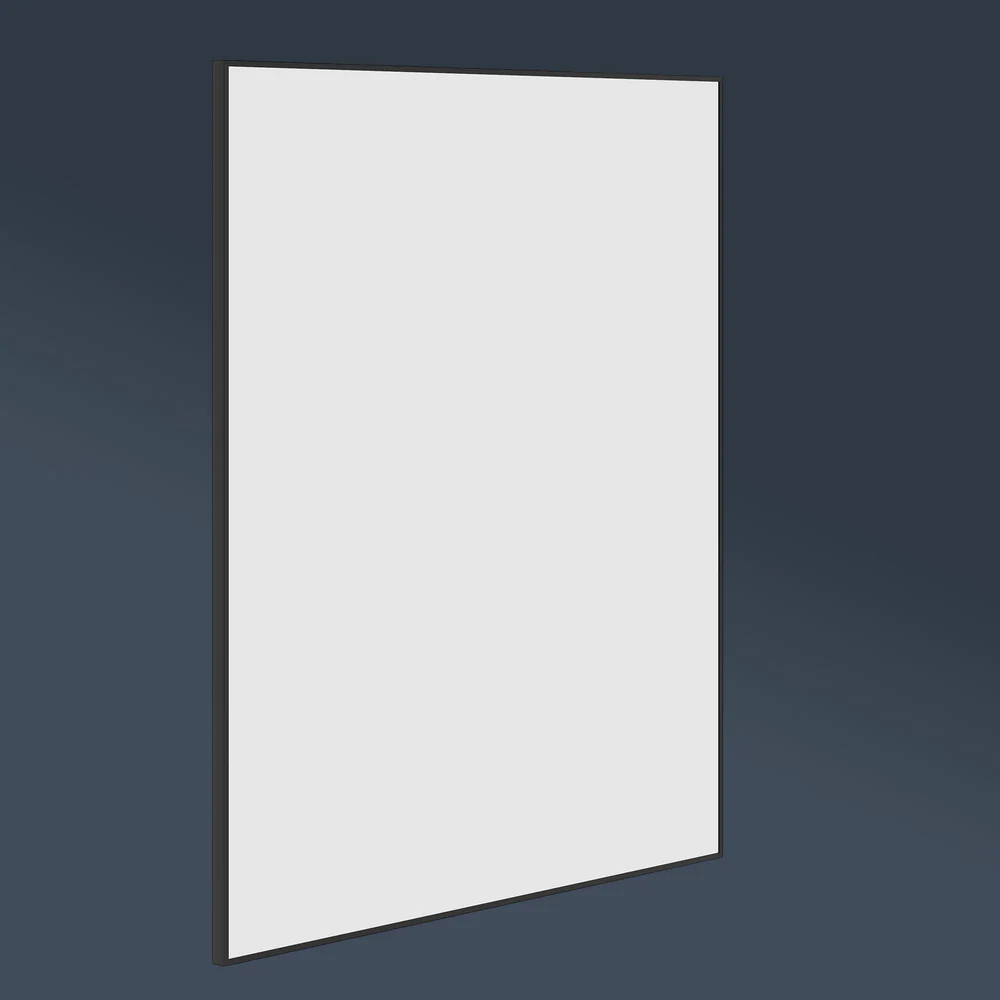 Thermogroup Ablaze Carson Rectangle Framed Mirror 900x750mm Black - Image 2