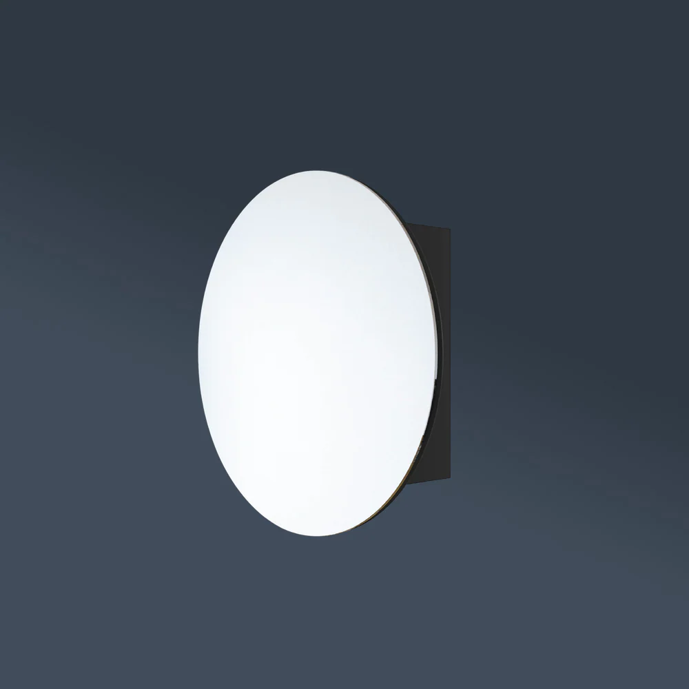 Thermogroup Ablaze Chelsea Round Mirror Cabinet 600 x 150mm Black - Image 2