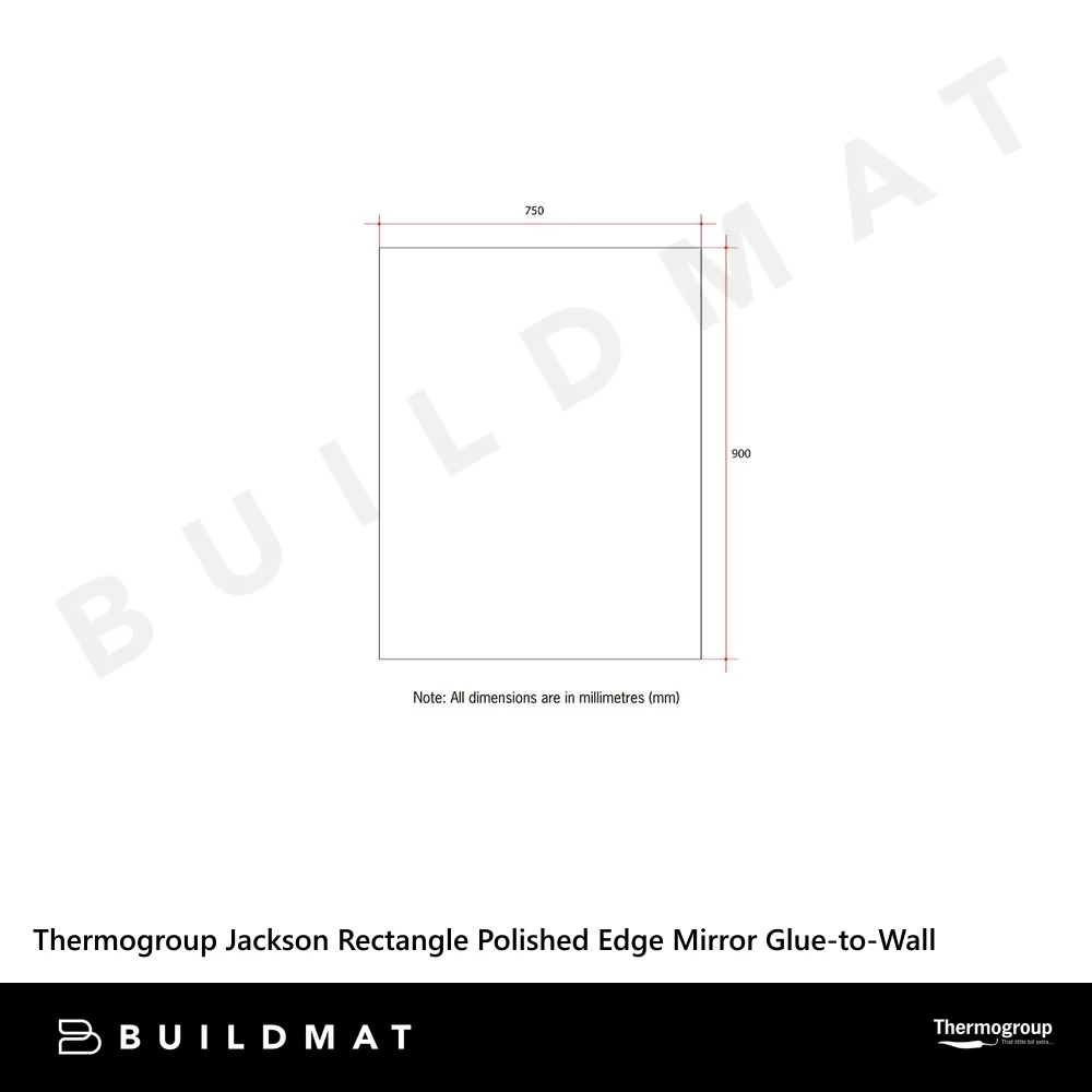 Thermogroup Ablaze Jackson Rectangle Polished Edge Mirror 900x750mm with Demister - Image 4