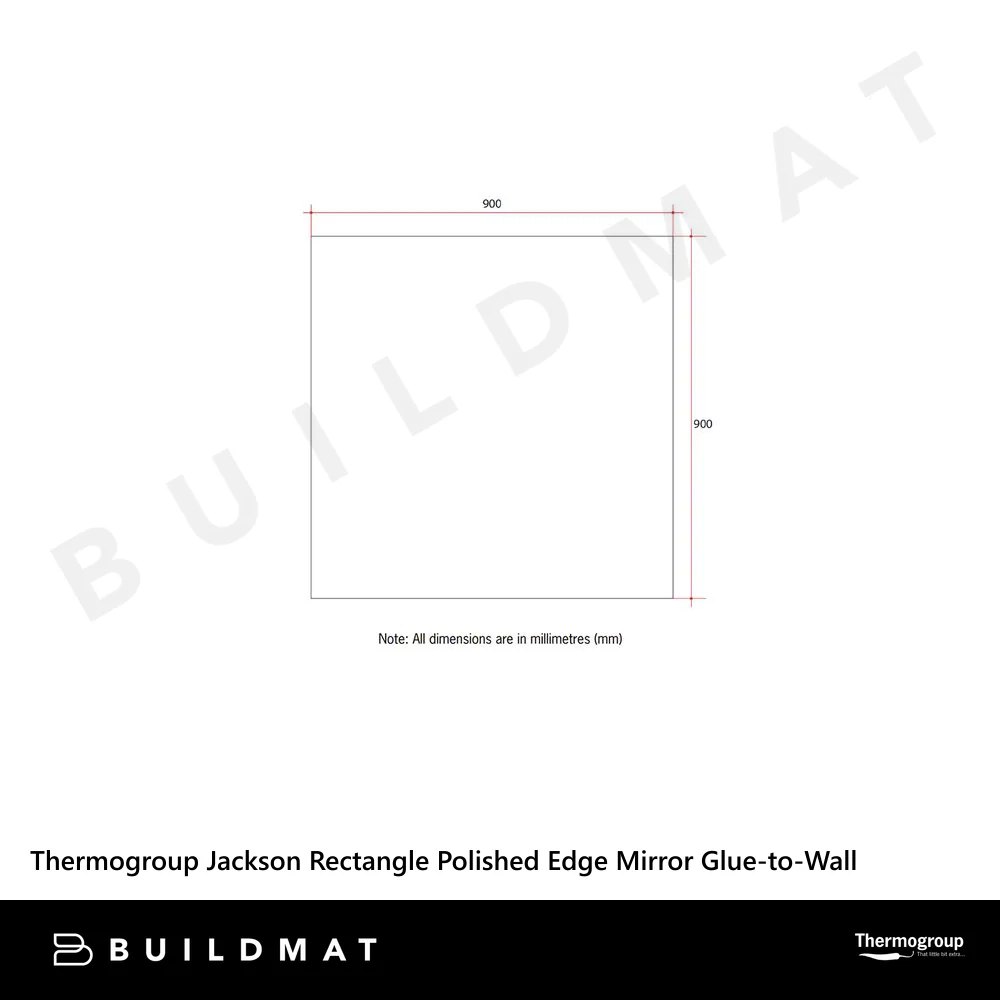 Thermogroup Ablaze Jackson Rectangle Polished Edge Mirror 900x900mm - Image 4