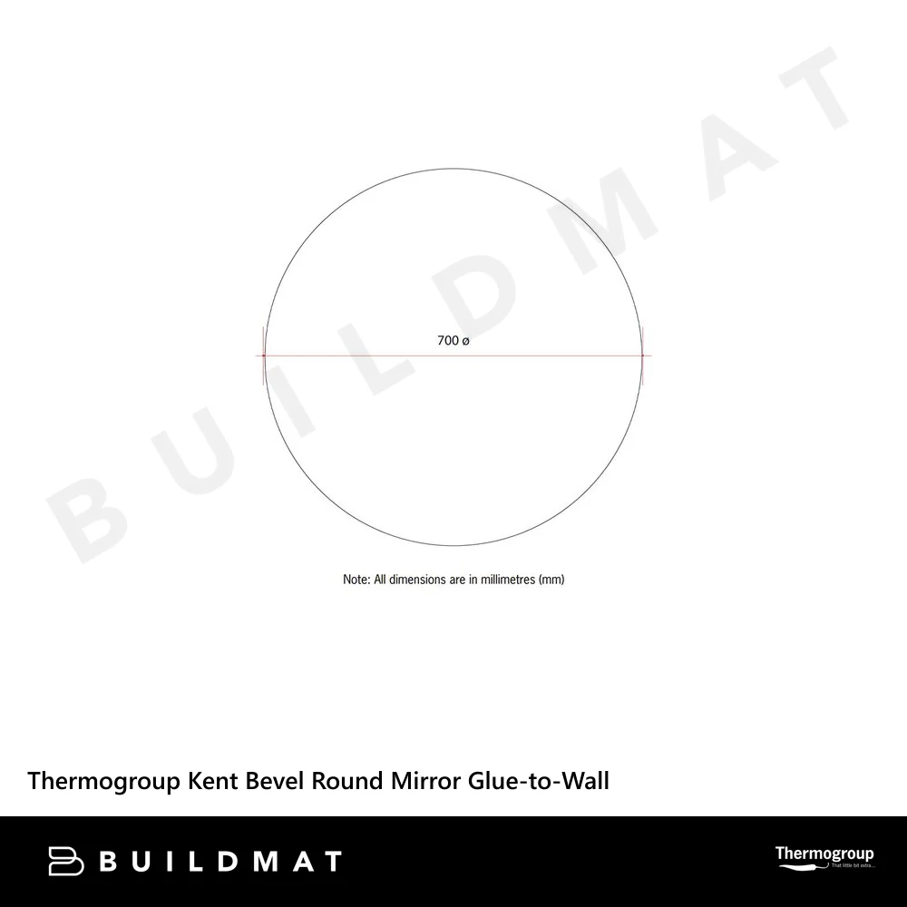 Thermogroup Ablaze Kent 18mm Bevel Round Mirror 700mm - Image 4