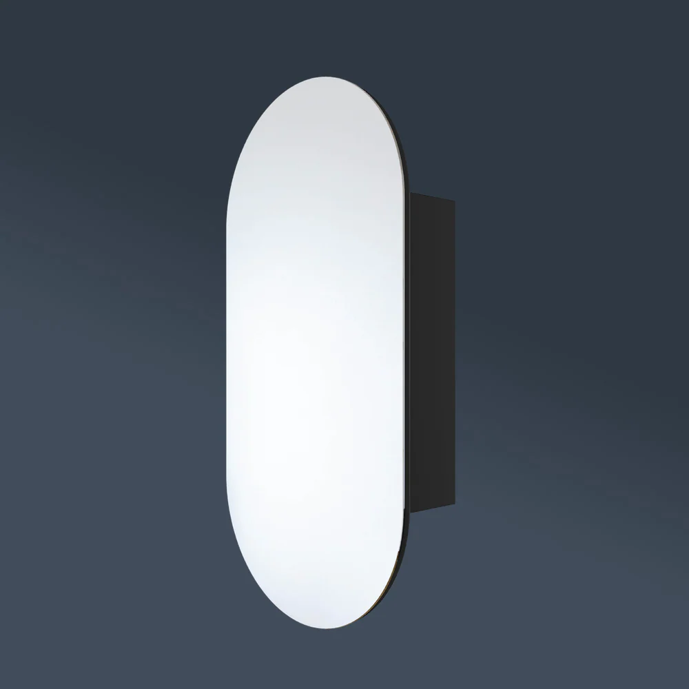 Thermogroup Ablaze Lincoln Pill Mirror Cabinet 500x1000x150mm Black - Image 2