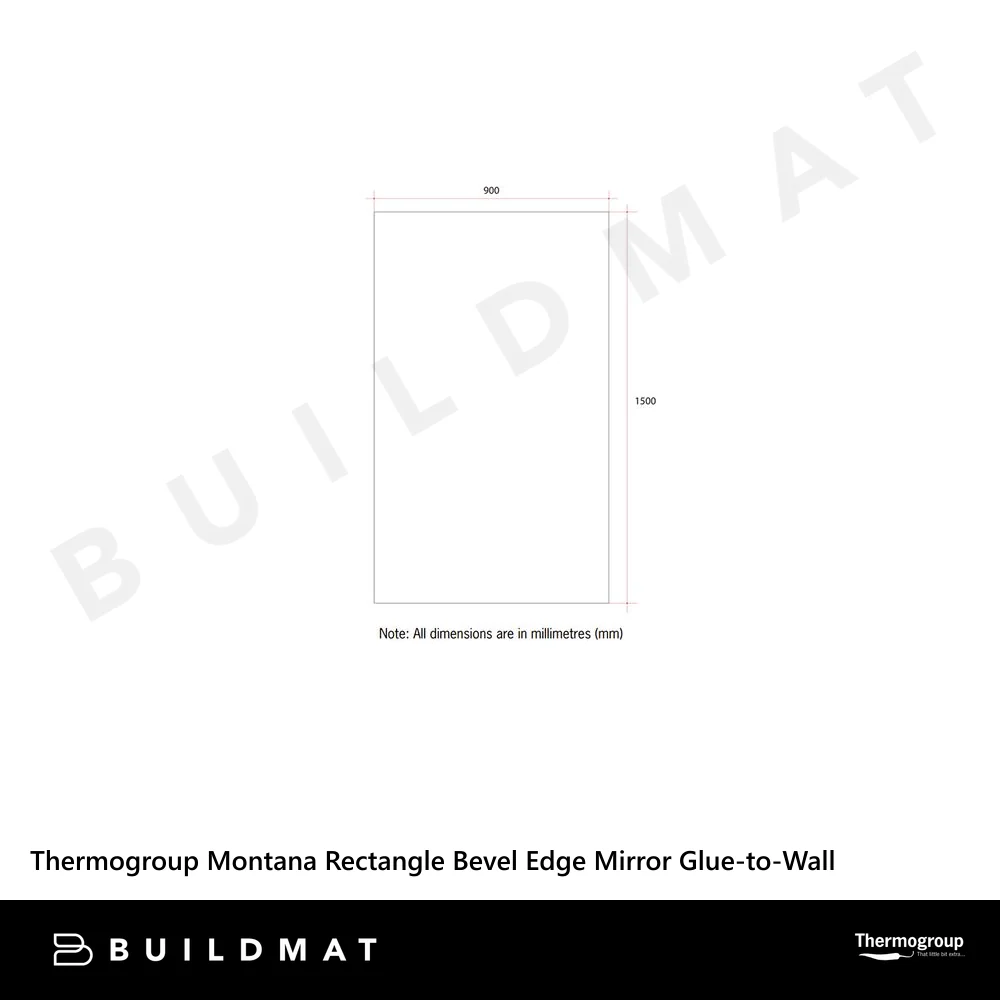 Thermogroup Ablaze Montana Rectangle 25mm Bevel Edge Mirror 1500x900mm - Image 4