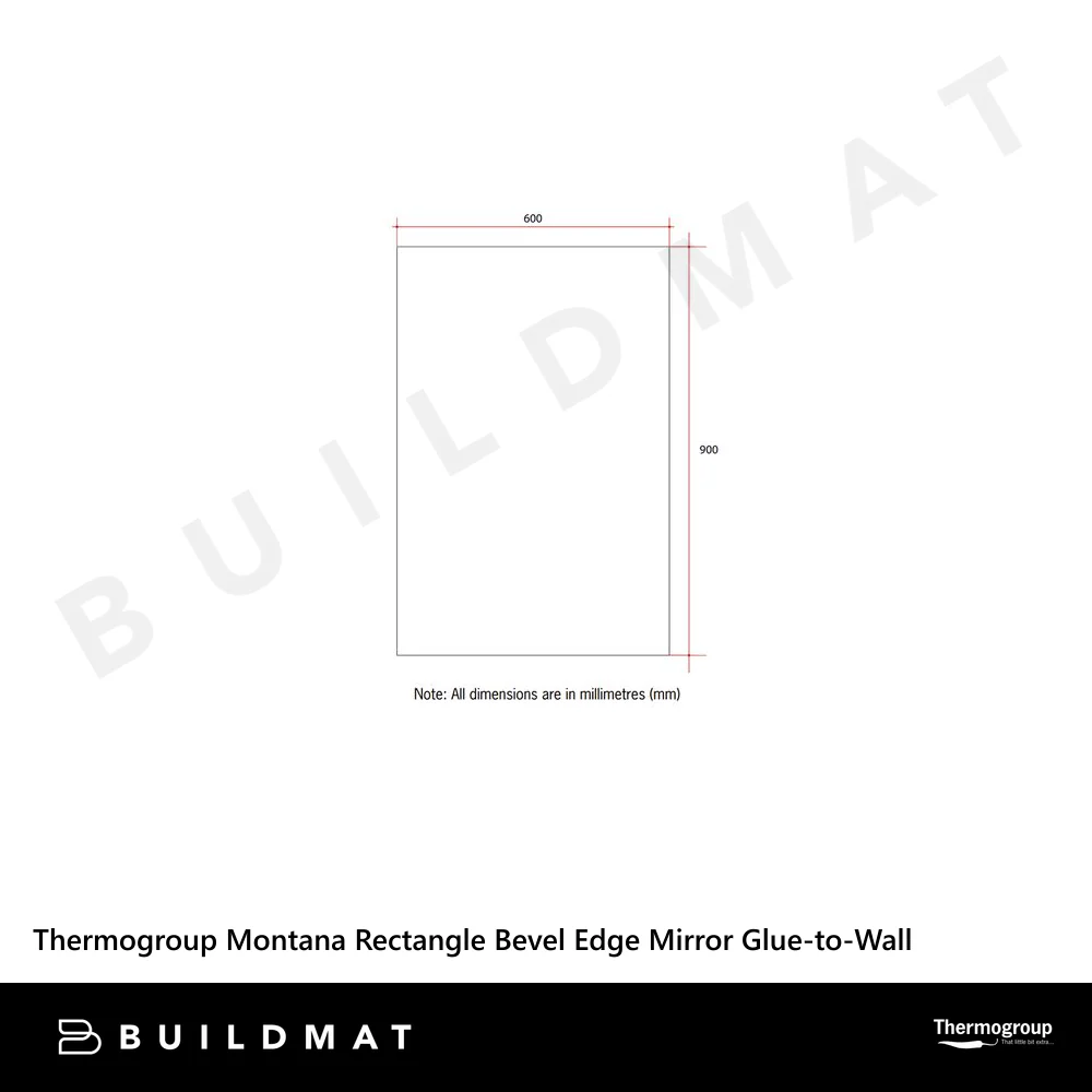 Thermogroup Ablaze Montana Rectangle 25mm Bevel Edge Mirror 600x900mm with Demister - Image 4