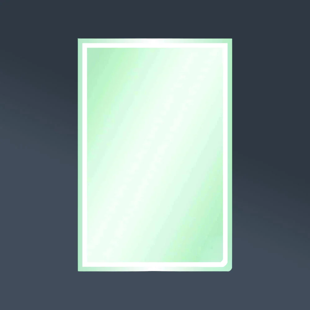 Thermogroup Ablaze Sierra Rectangle Polished Edge Mirror with Sandblasted Border 1200x800mm with Hangers and Demister - Image 2