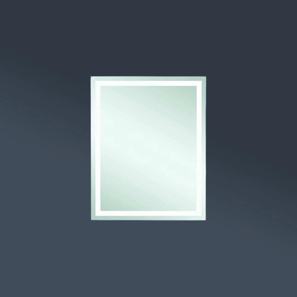 Thermogroup Ablaze Sierra Rectangle Polished Edge Mirror with Sandblasted Border 600x750mm with Hangers and Demister - Image 2