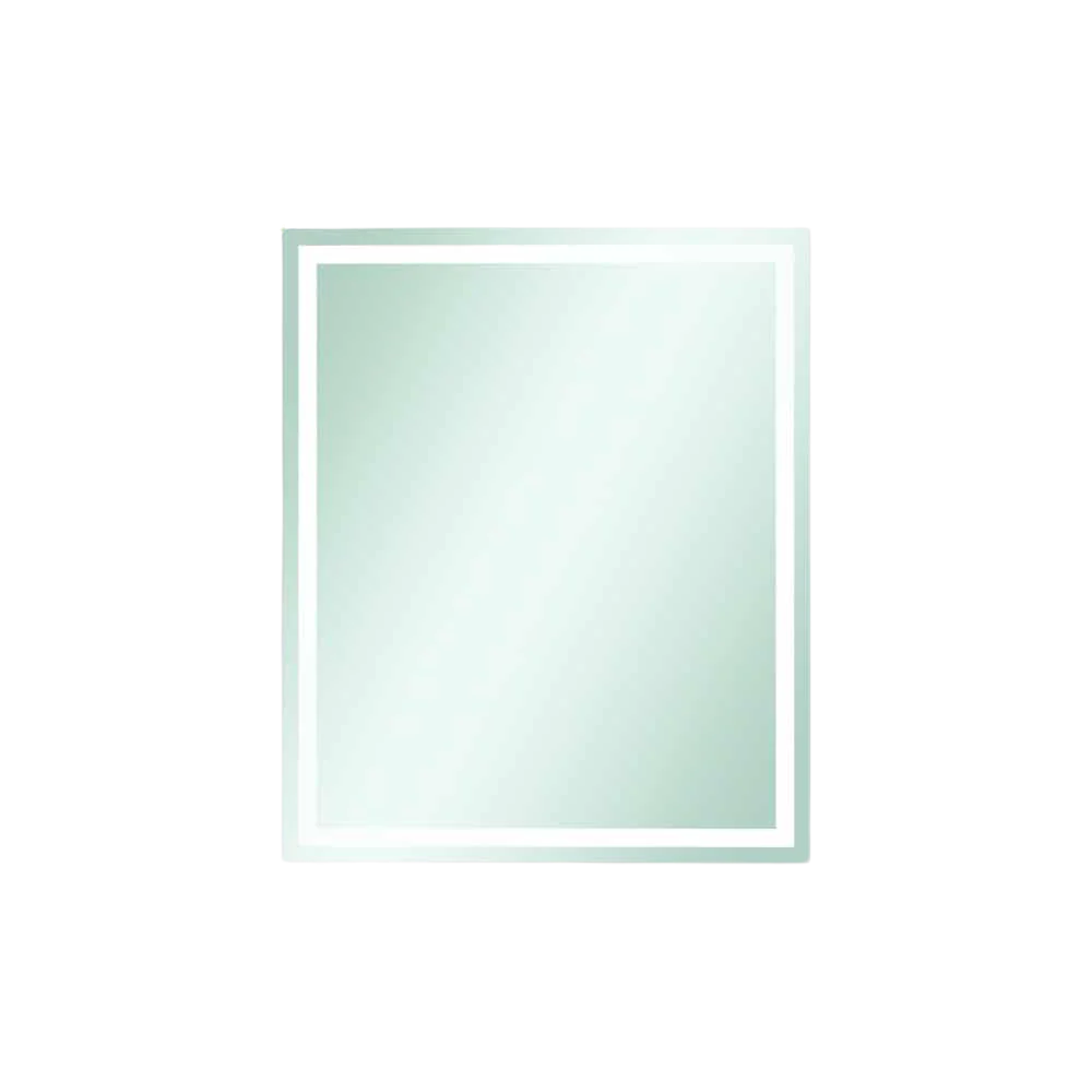 Thermogroup Ablaze Sierra Rectangle Polished Edge Mirror with Sandblasted Border 900x750mm with Hangers