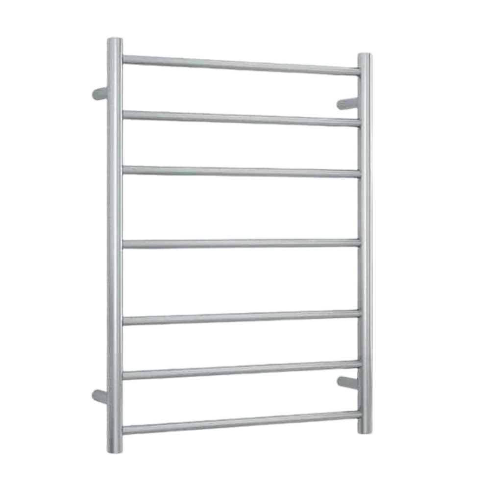 Thermogroup Brushed Straight Round Ladder Heated Towel Rail 600mm Brushed Stainless Steel