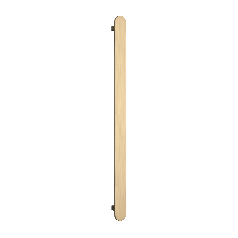 Thermogroup Flat Pill 12V Vertical Single Heated Towel Rail Brushed Brass