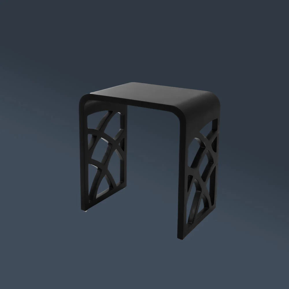 Thermogroup Ivy Shower Stool 400x270mm Black - Image 2