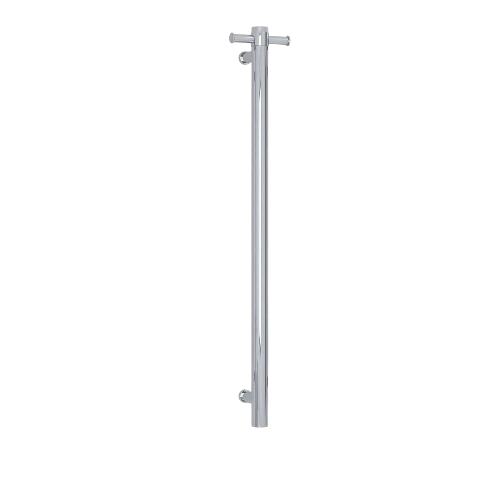Thermogroup Round 240Volt Vertical Single Heated Towel Rail Polished Stainless Steel - Image 3