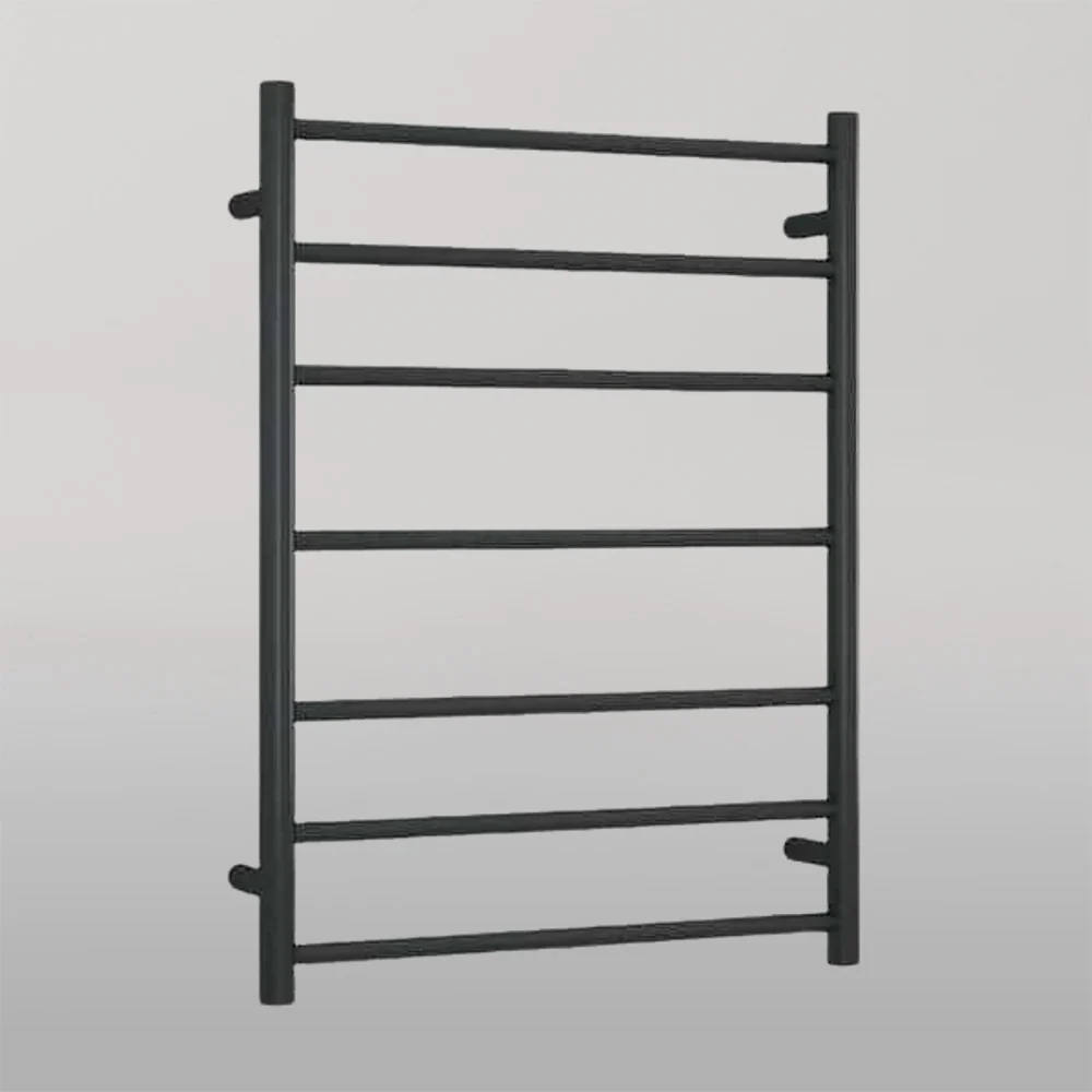Thermogroup Round Ladder Heated Towel Rail 600mm Matte Black - Image 2