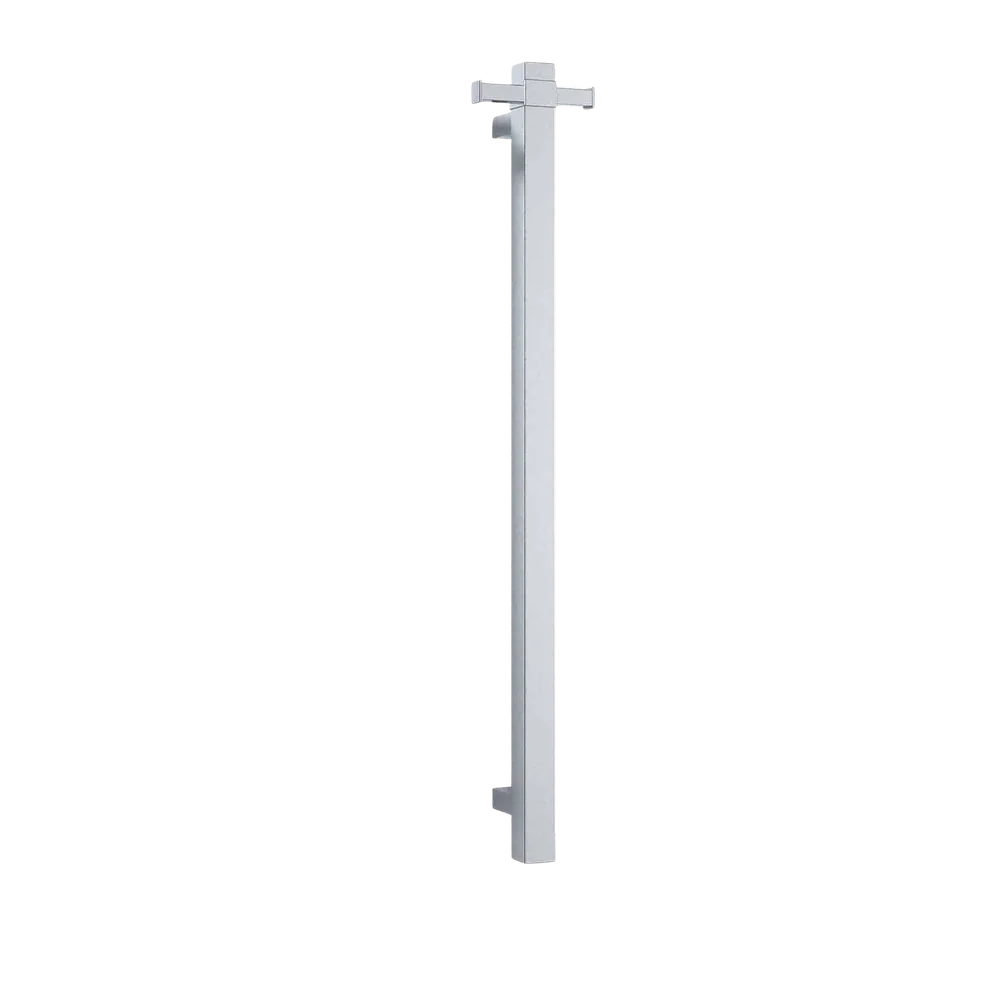 Thermogroup Square Vertical Single Bar Heated Towel Rail Polished Stainless Steel - Image 3