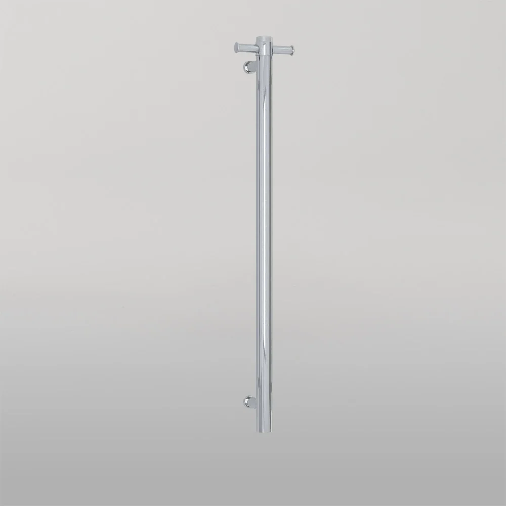 Thermogroup Straight Round 12V Vertical Single Heated Towel Rail Polished Stainless Steel - Image 2