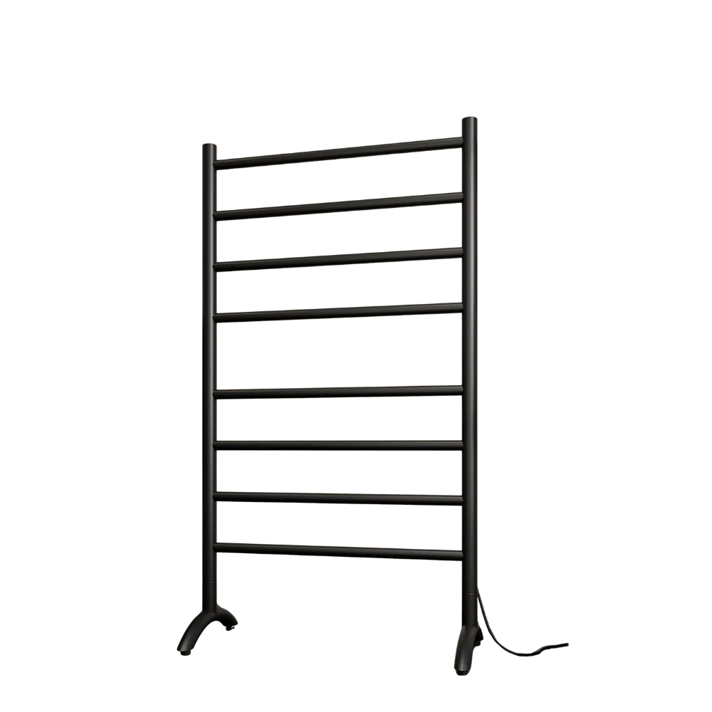 Thermogroup Straight Round Free-Standing Heated Towel Rail Matte Black - Image 3