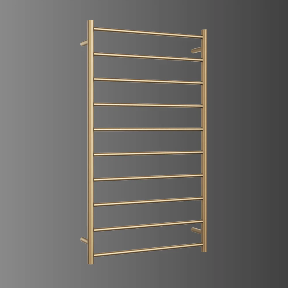 Thermogroup Straight Round Heated Ladder Rail Brushed Brass - Image 2
