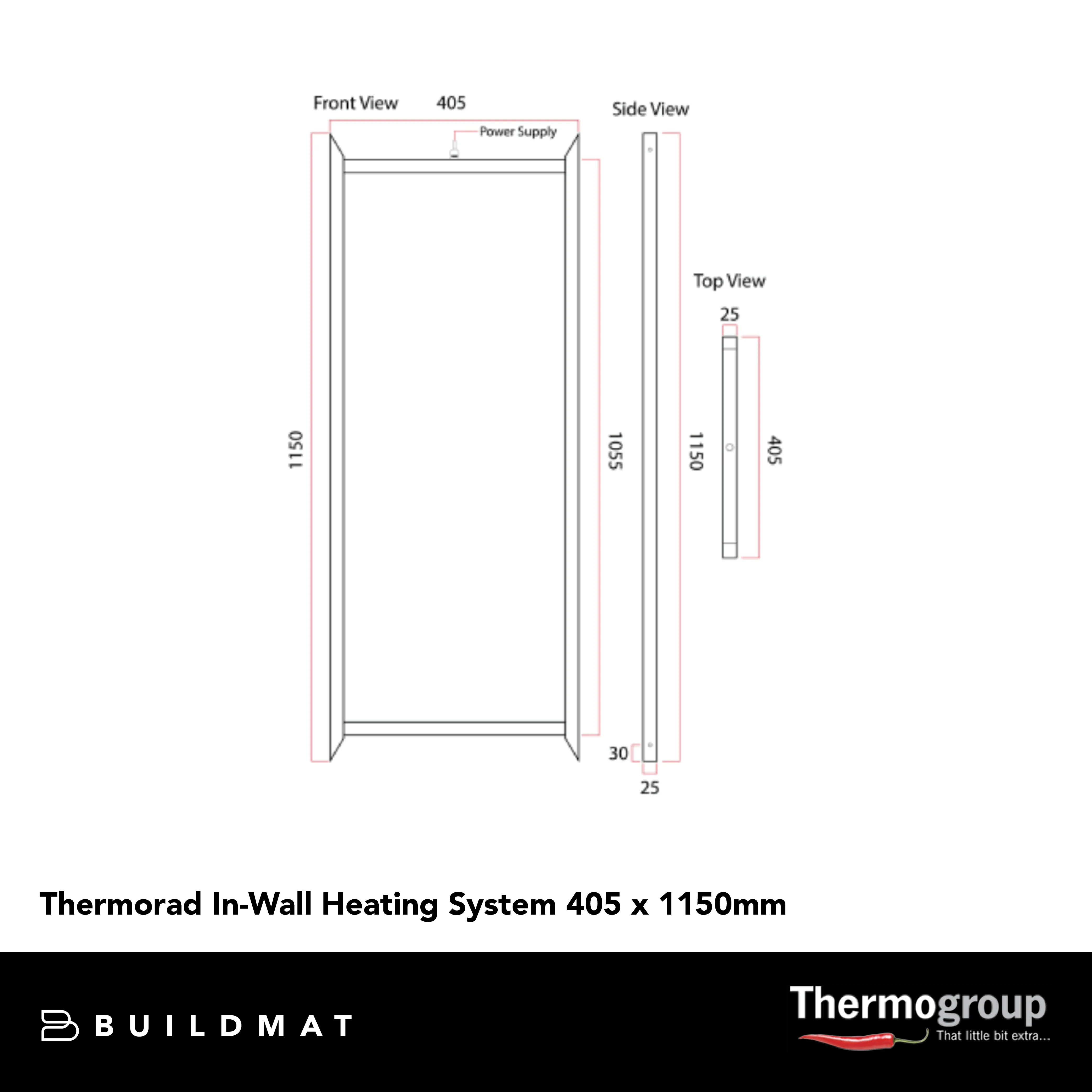 Thermogroup Thermorad In-Wall Heating System 405 x 1150mm - Image 5