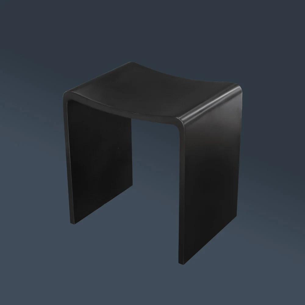 Thermogroup Willow Shower Stool 400x300mm Black - Image 2