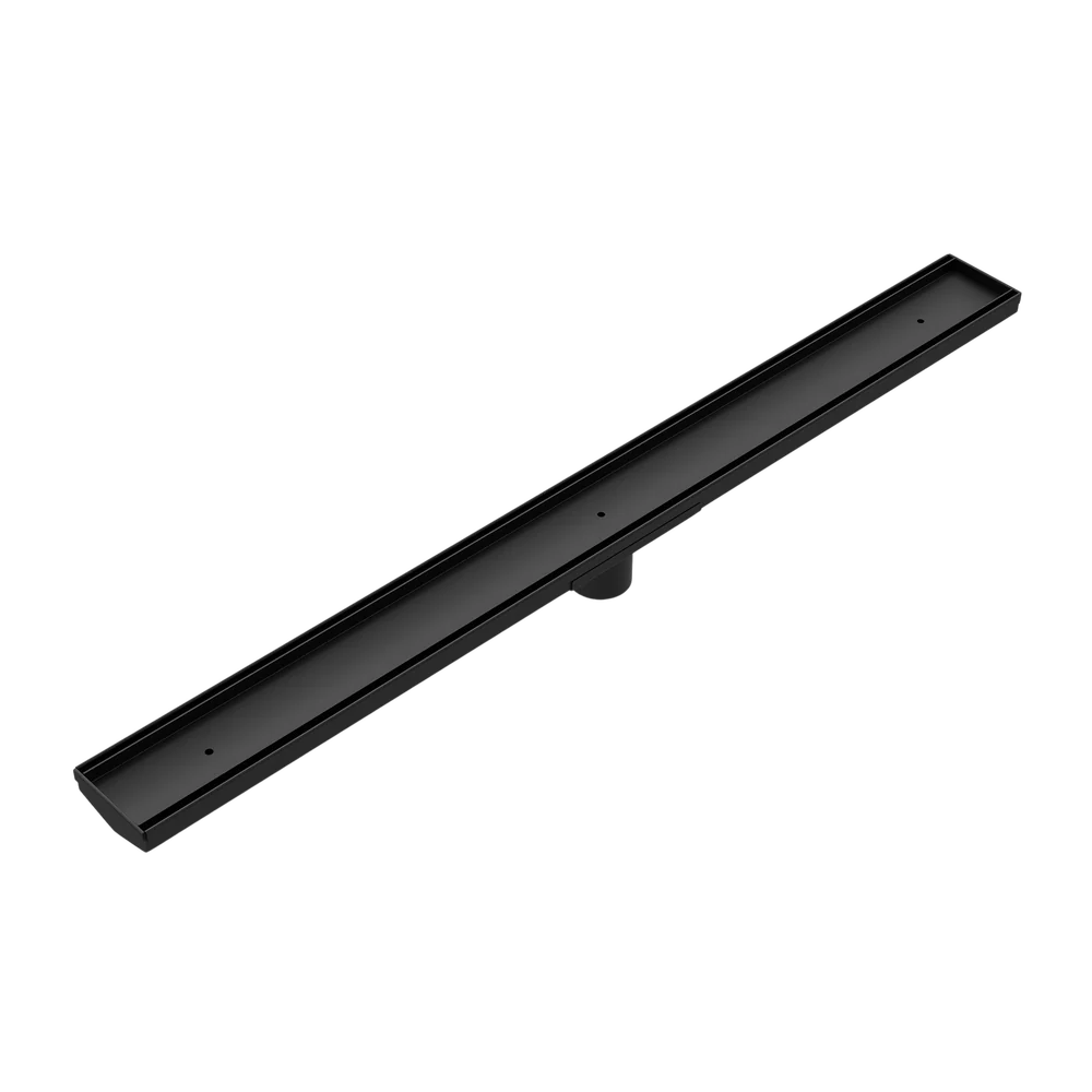Nero Tile Insert V Channel 900x82mm Floor Grate 50mm Outlet Matte Black