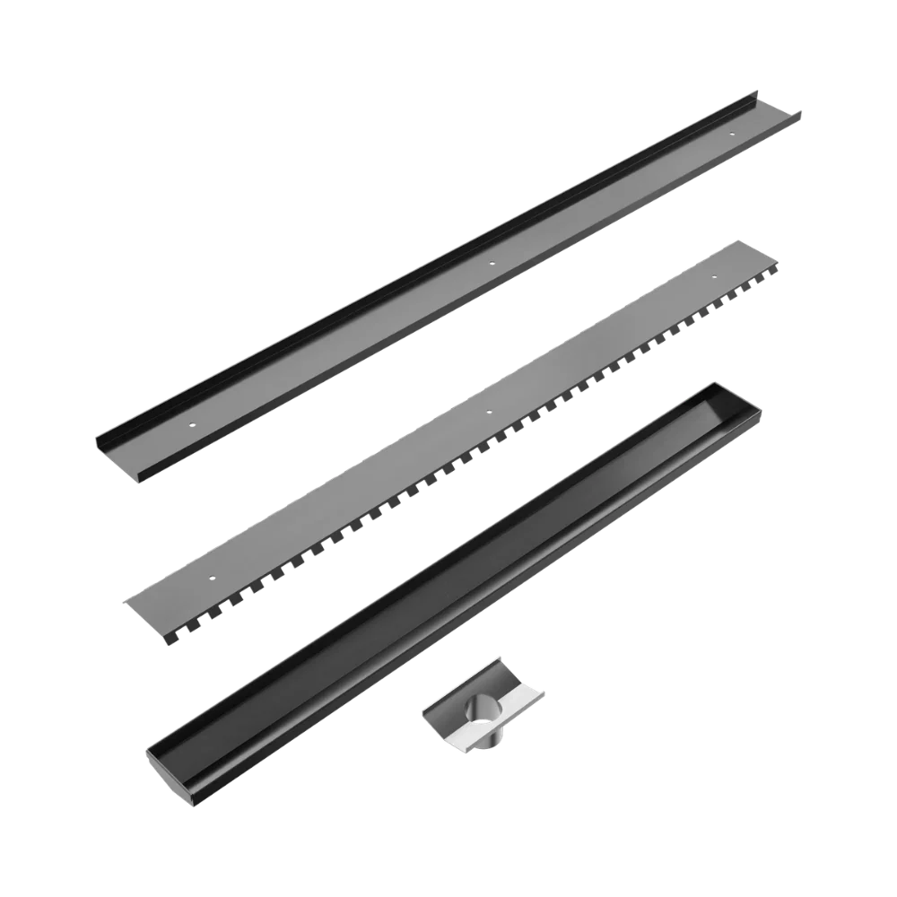 Nero Tile Insert V Channel 900x106mm Floor Grate 90mm Outlet Gunmetal - Image 4