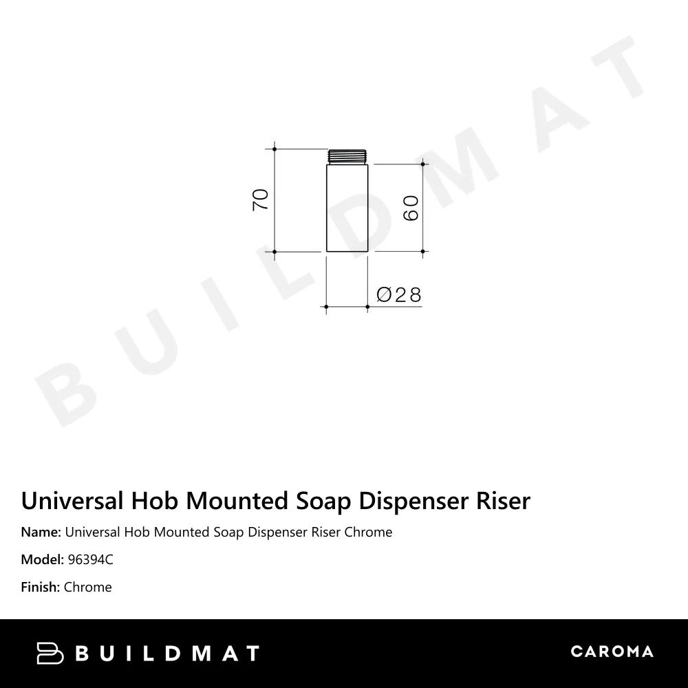 Caroma Universal Hob Mounted Soap Dispenser Riser Chrome - Image 4