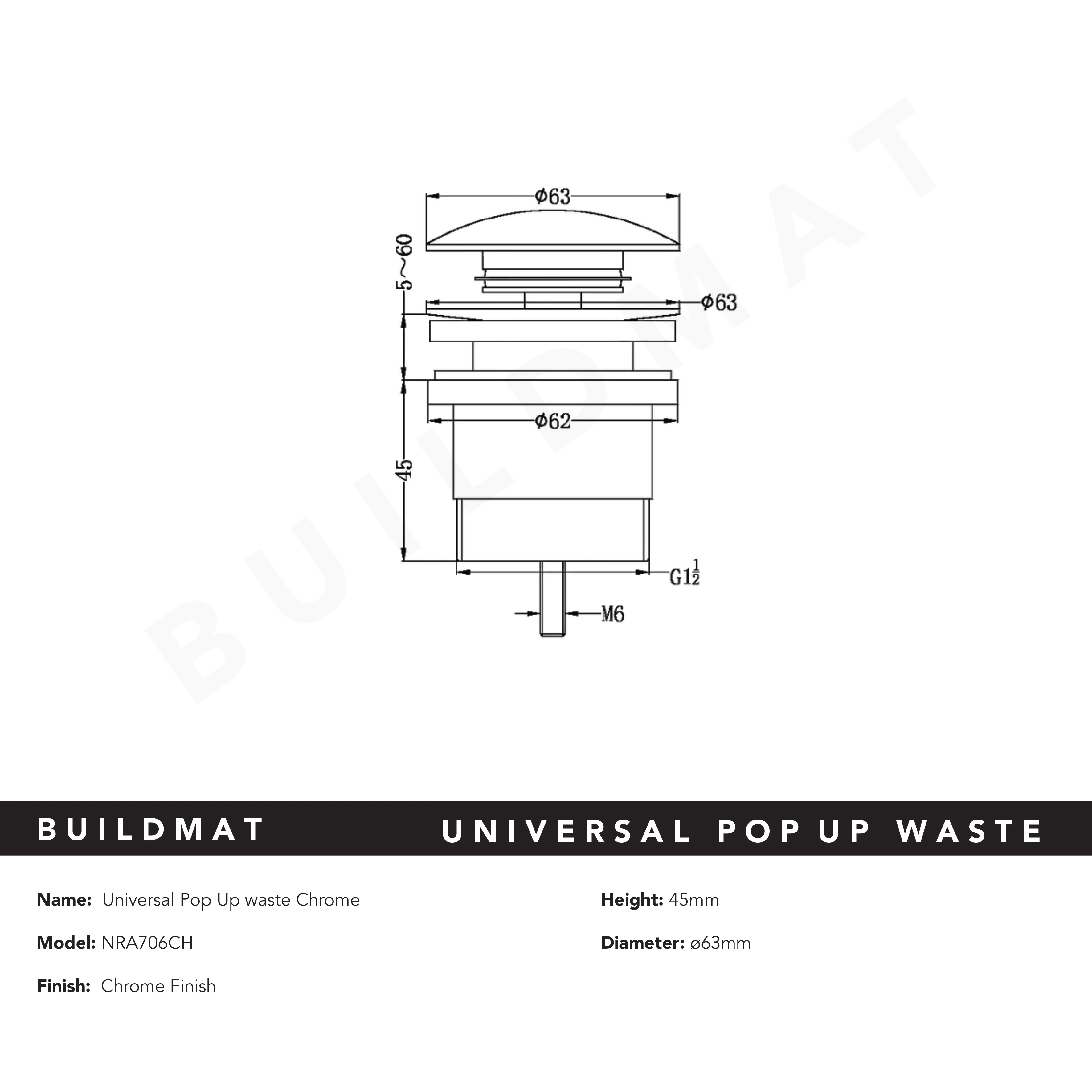Nero Universal Pop Up Waste Chrome - Image 6