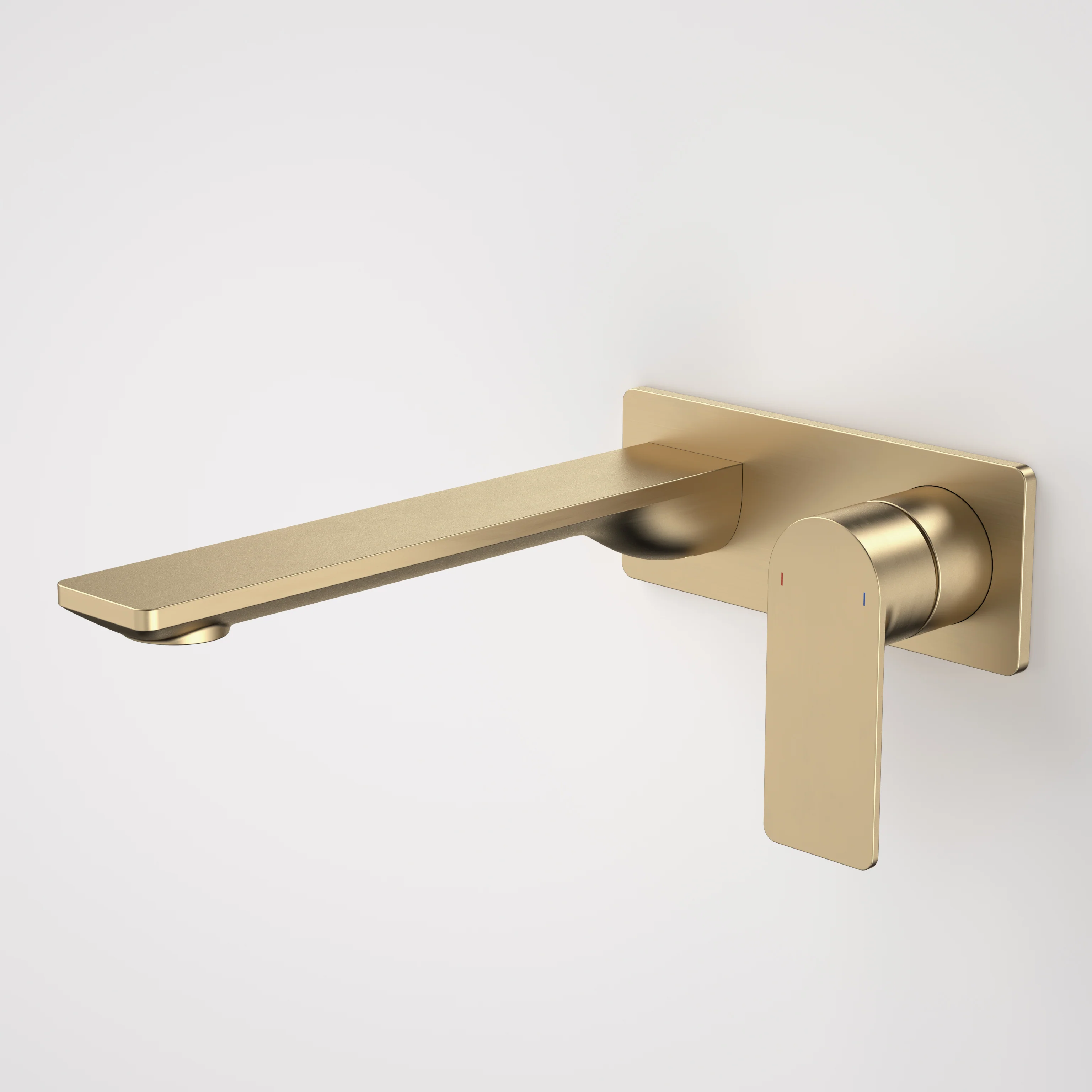 Caroma Urbane II 220mm Wall Basin/Bath Mixer Rectangular Cover Plate Lead Free Brushed Brass - Image 2