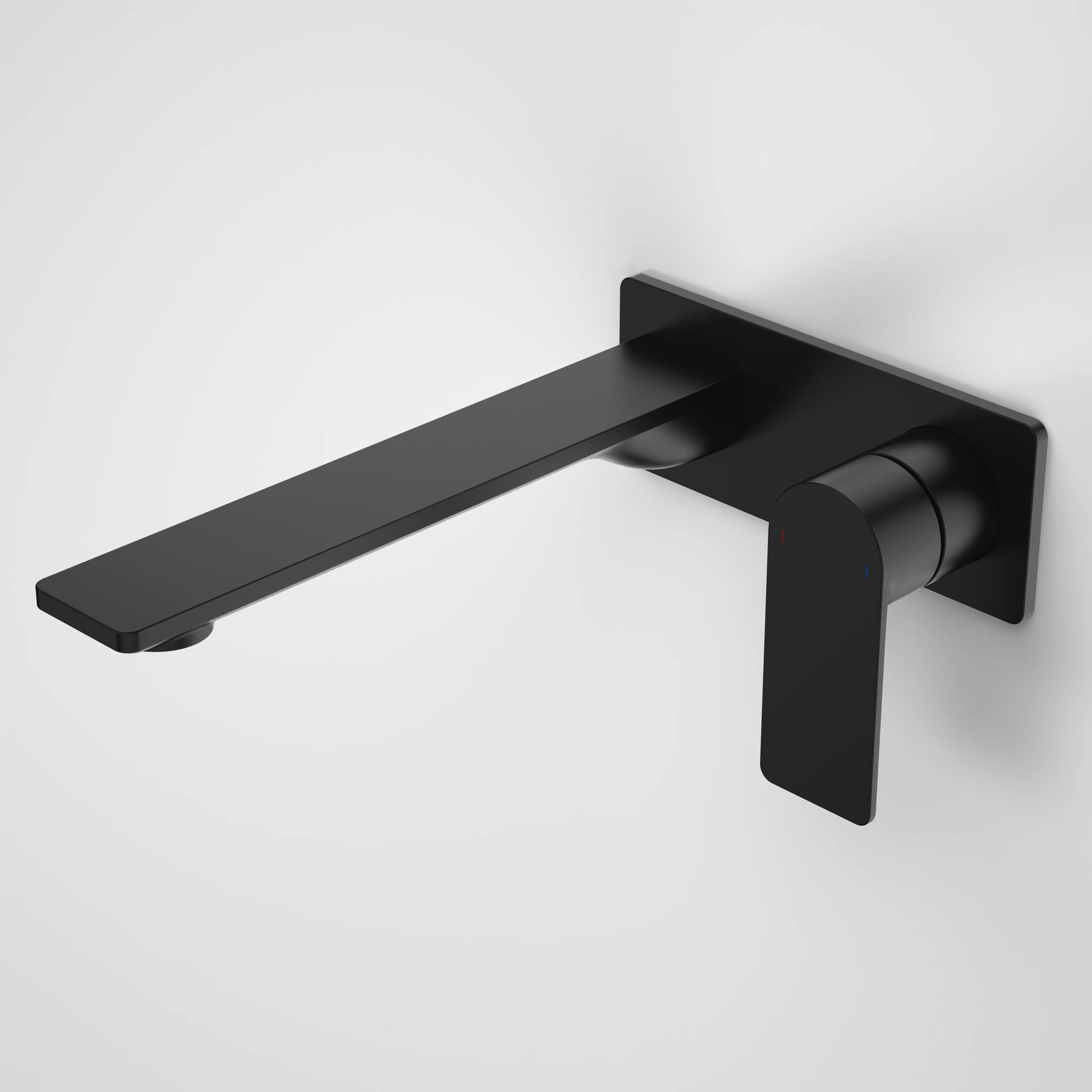 Caroma Urbane II 220mm Wall Basin/Bath Mixer Rectangular Cover Plate Lead Free Matte Black - Image 2